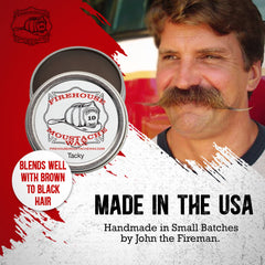 Firehouse Moustache Wax : application facile pour un modelage précis.