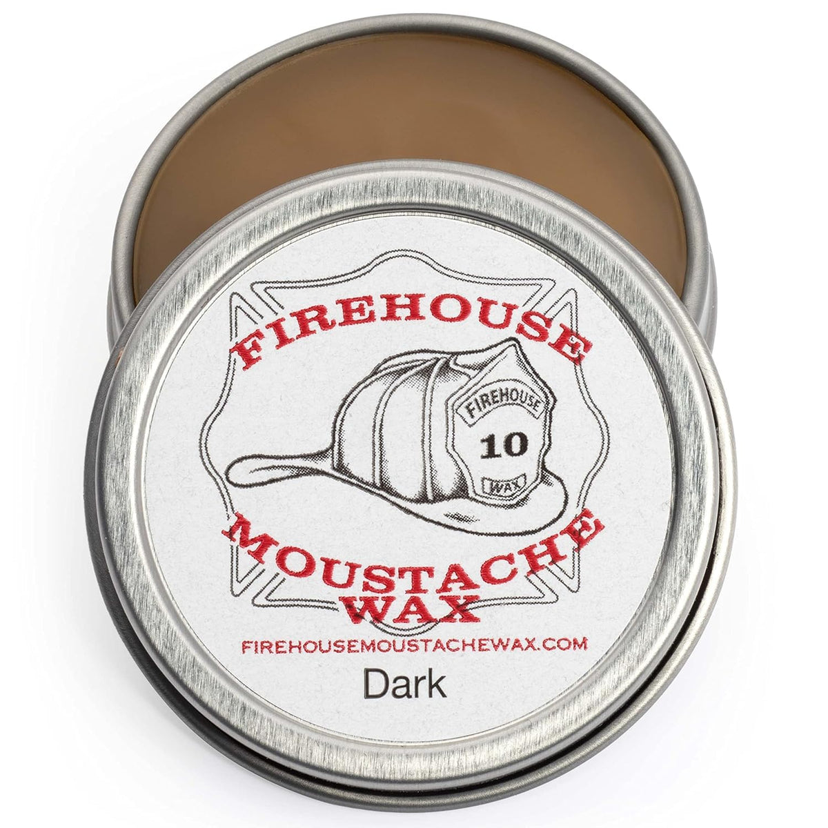 Cire Firehouse sombre dans son pot, tenue durable pour moustache et barbe.