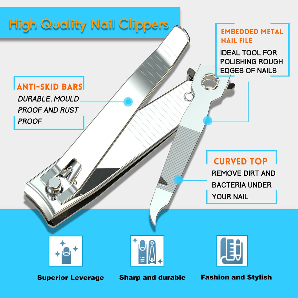 Bord extra-large Firiker facilite la coupe des ongles epais.