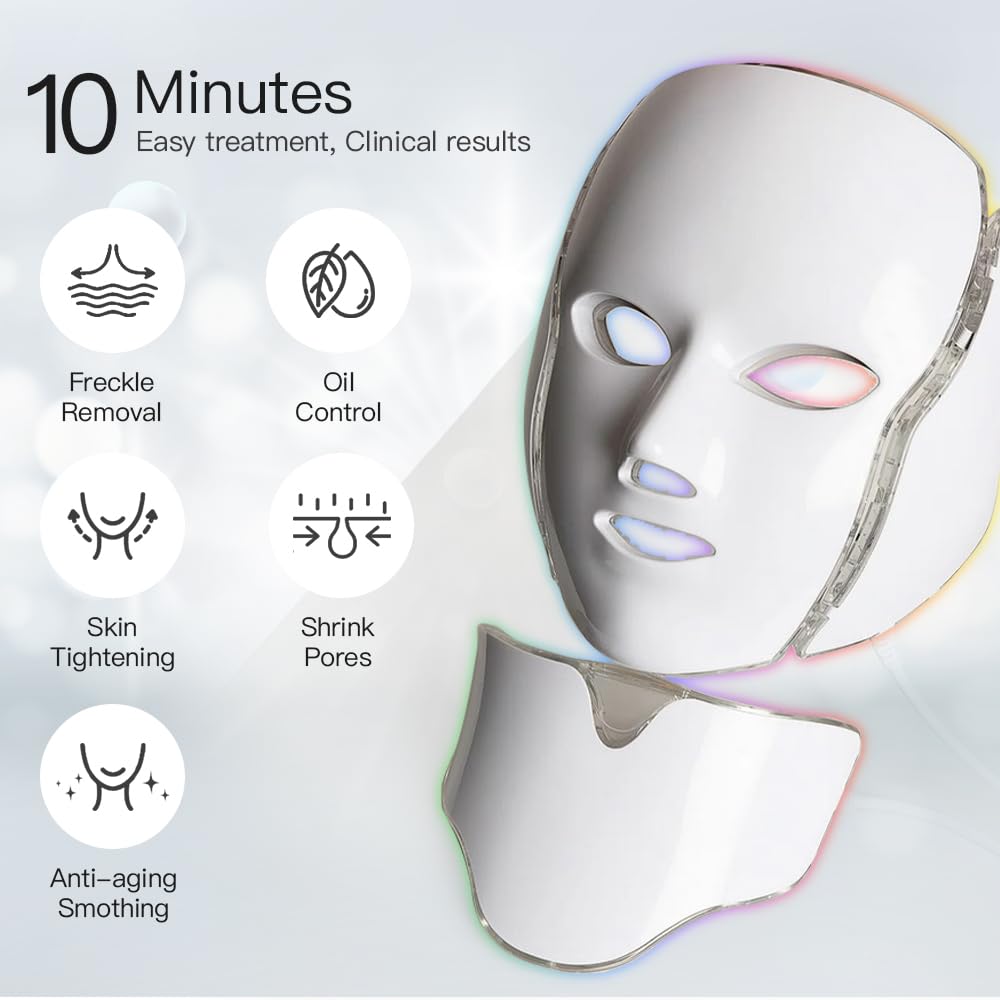 Firmosa masque led visage en action : séance rapide à domicile pour teint frais.