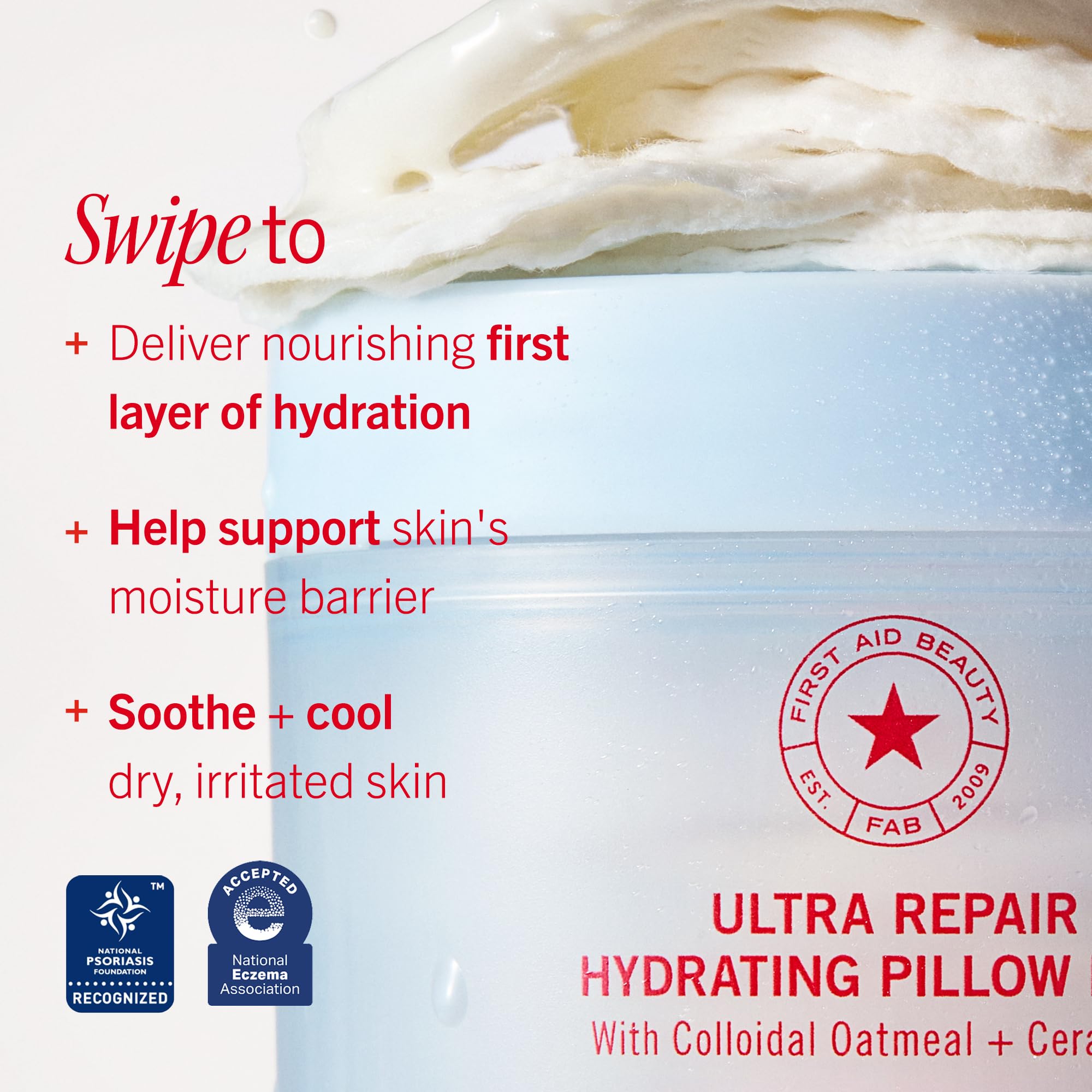 First Aid Beauty cotons-visage doux pour nettoyage délicat et revitalisant.