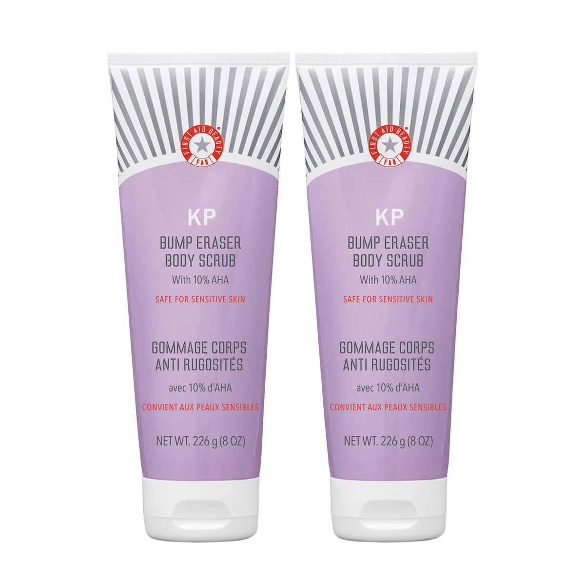 First Aid Beauty KP Bump Eraser dans emballage; gommage exfoliant doux prêt à tester