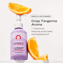 Texture légère de l’huile First Aid Beauty pénètre rapidement et apaise la peau.