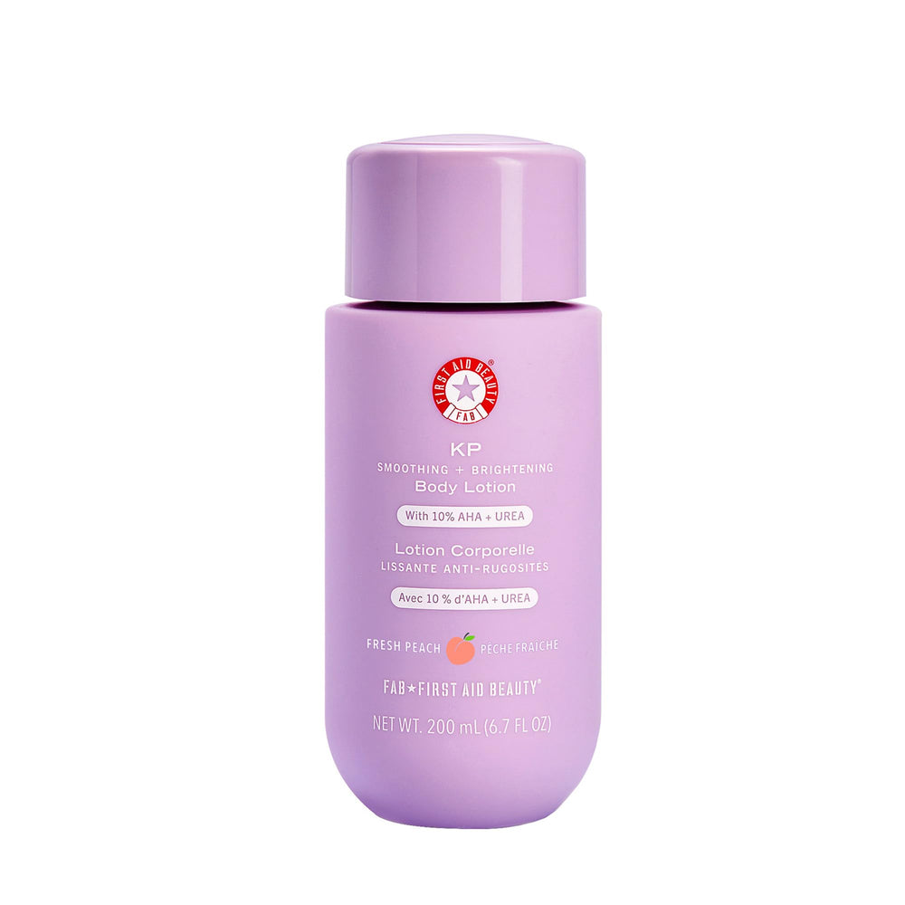 First Aid Beauty KP Smoothing lotion corporelle – Bouteille rose, hydratation et exfoliation douce