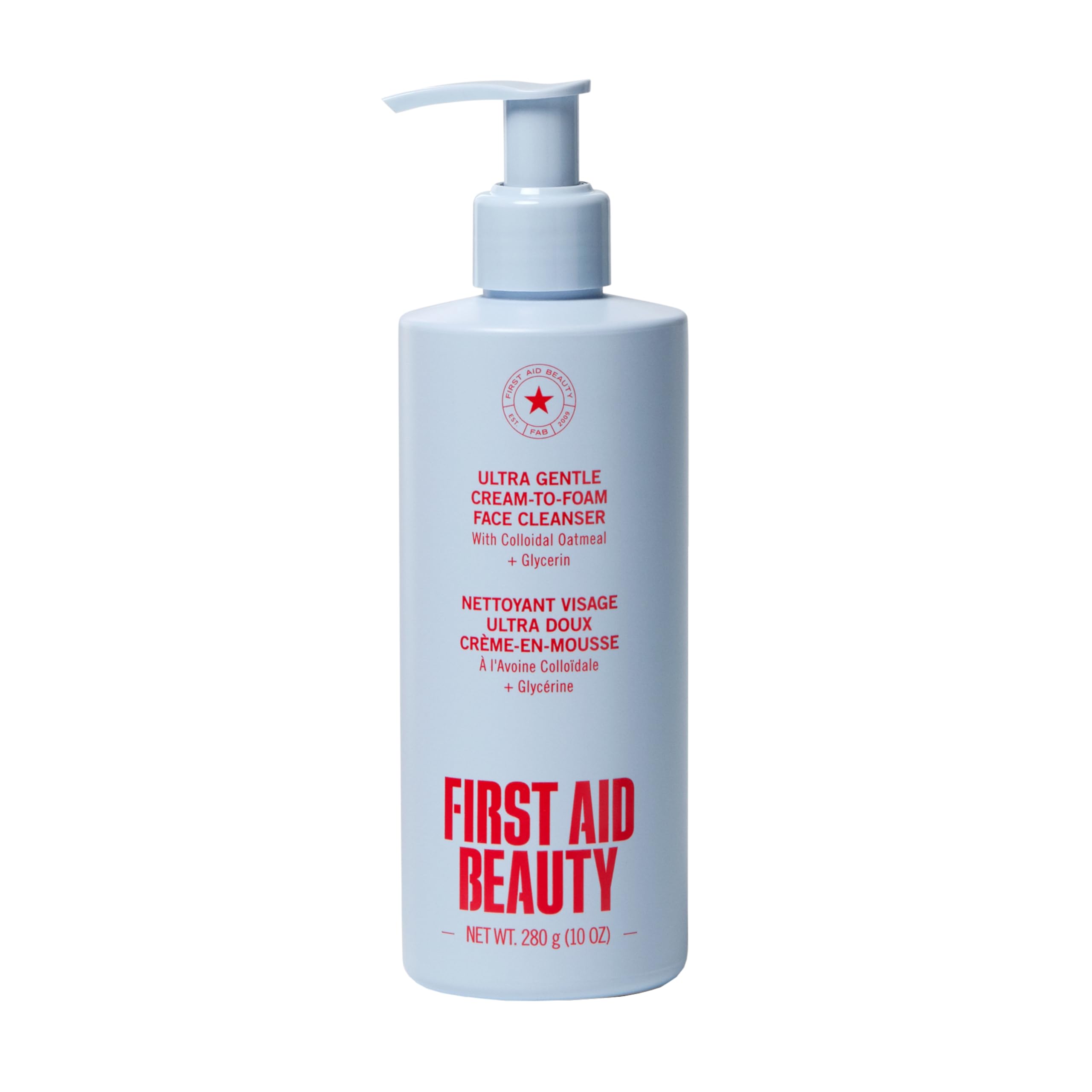 First Aid Beauty nettoyant visage crème-mousse ultra-doux en flacon 10 oz.