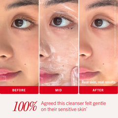First Aid Beauty formule sans alcool et sans sulfates pour peaux sensibles.