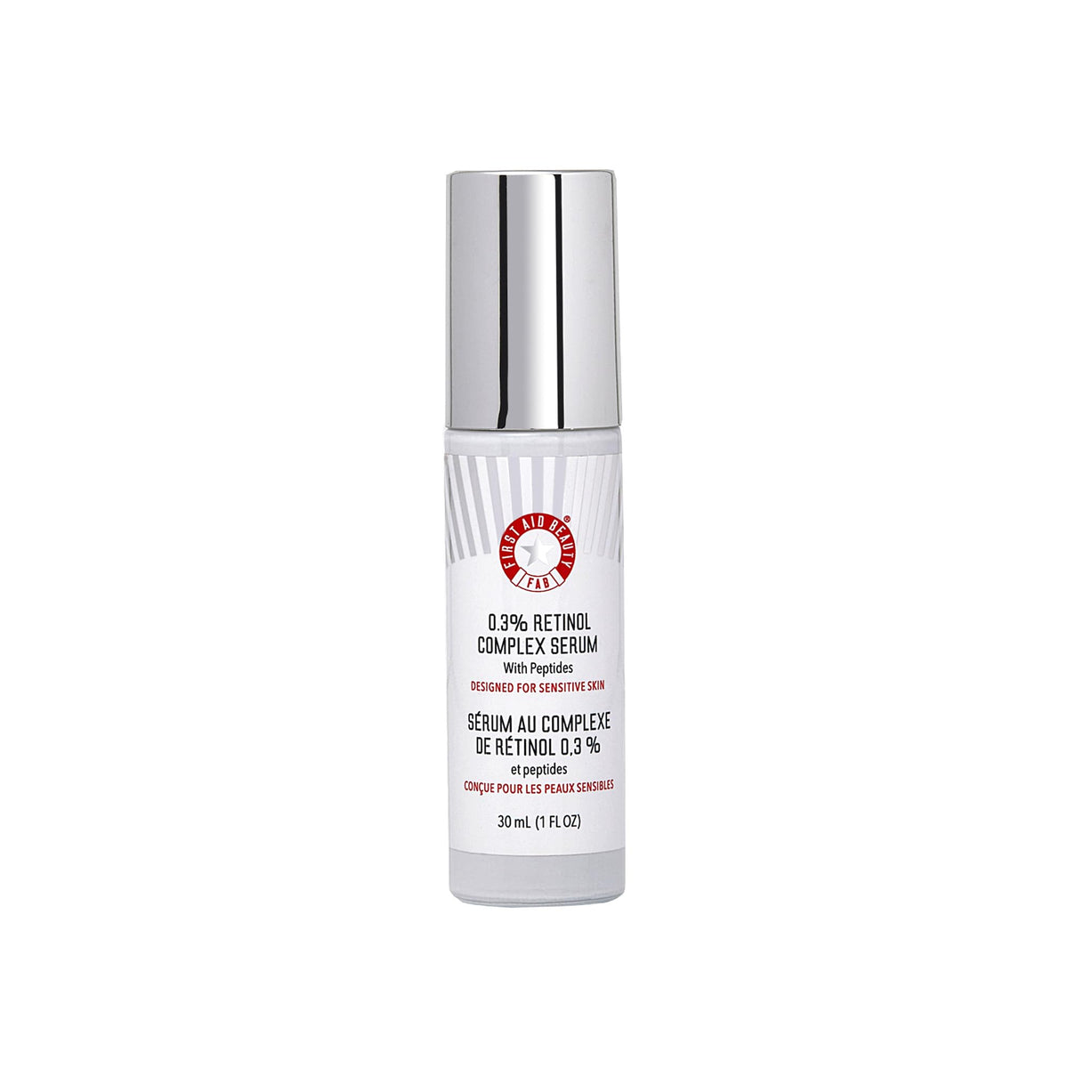 Sérum First Aid Beauty au rétinol et peptides, flacon élégant.