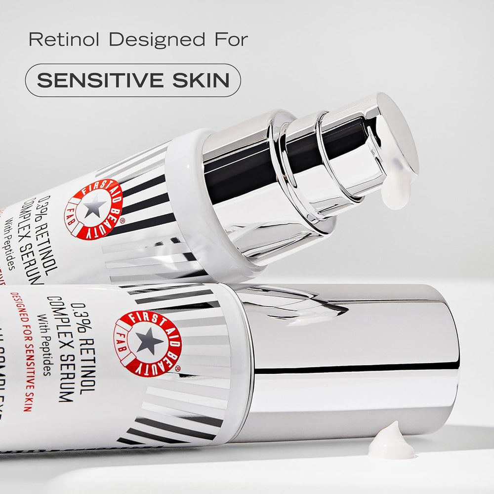 Application douce, routine quotidienne pour peau apaisée (First Aid Beauty).