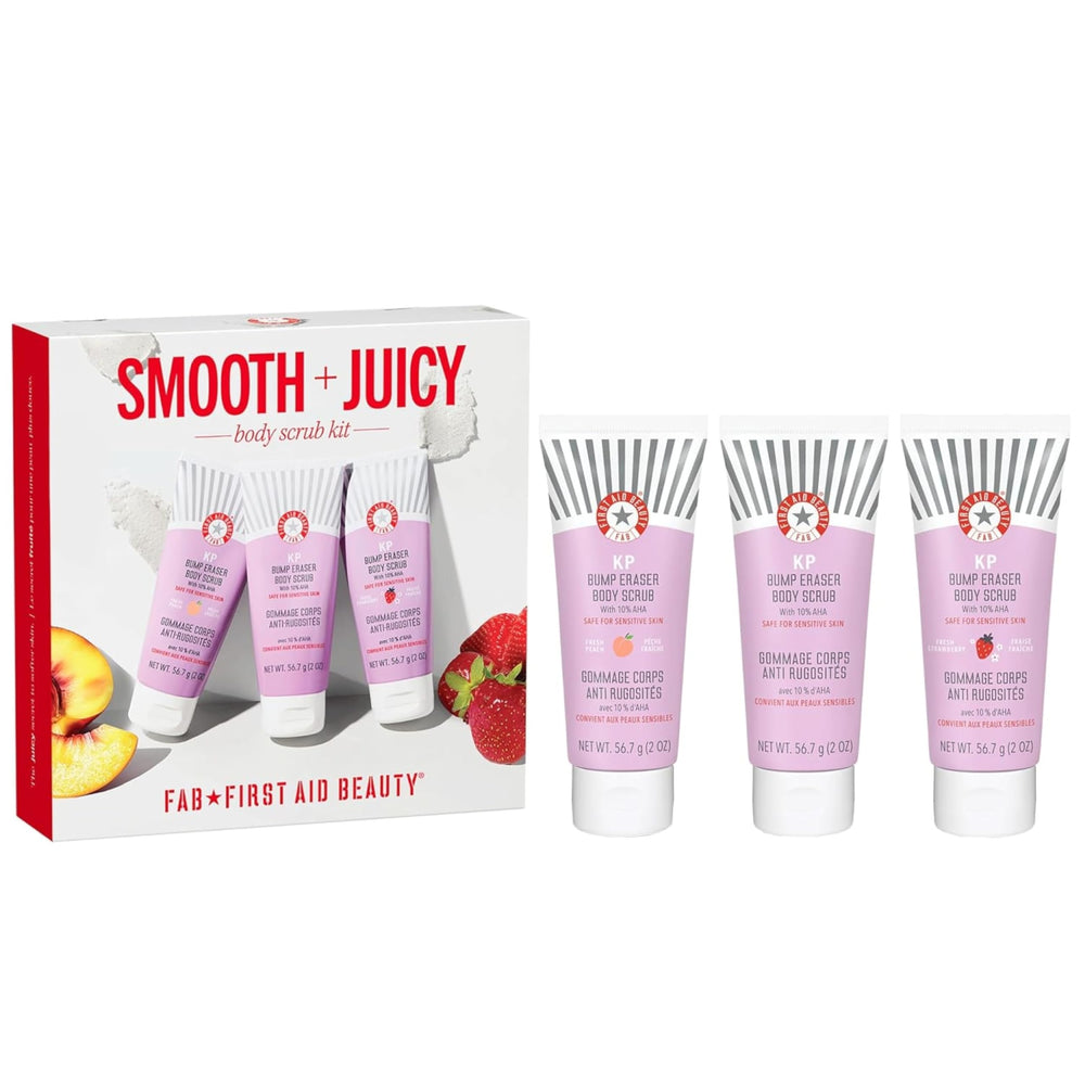 First Aid Beauty Smooth + Juicy Gommage Fraises pour peau plus douce.