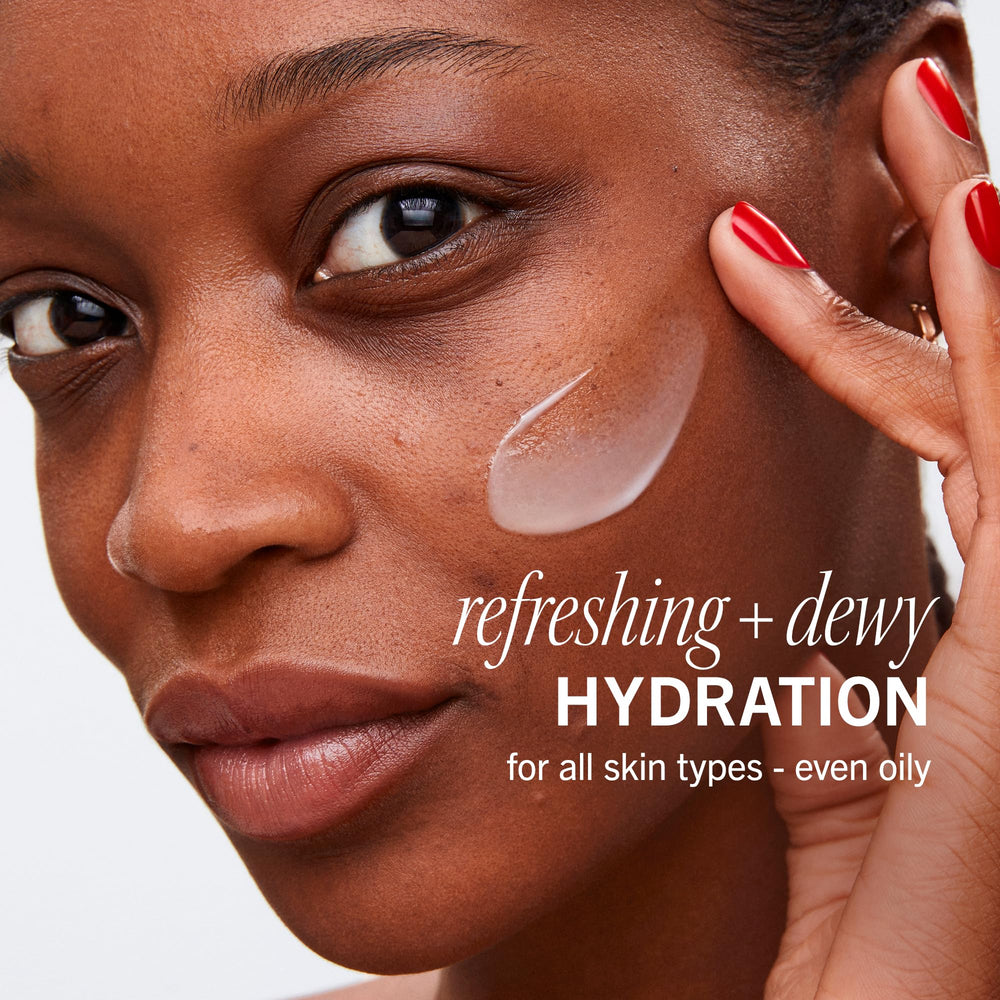 Texture gel-crème légère en close-up, hydratation sans effet gras.