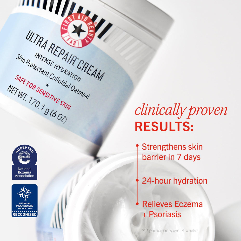 Emballage First Aid Beauty Ultra Repair dans un carton élégant