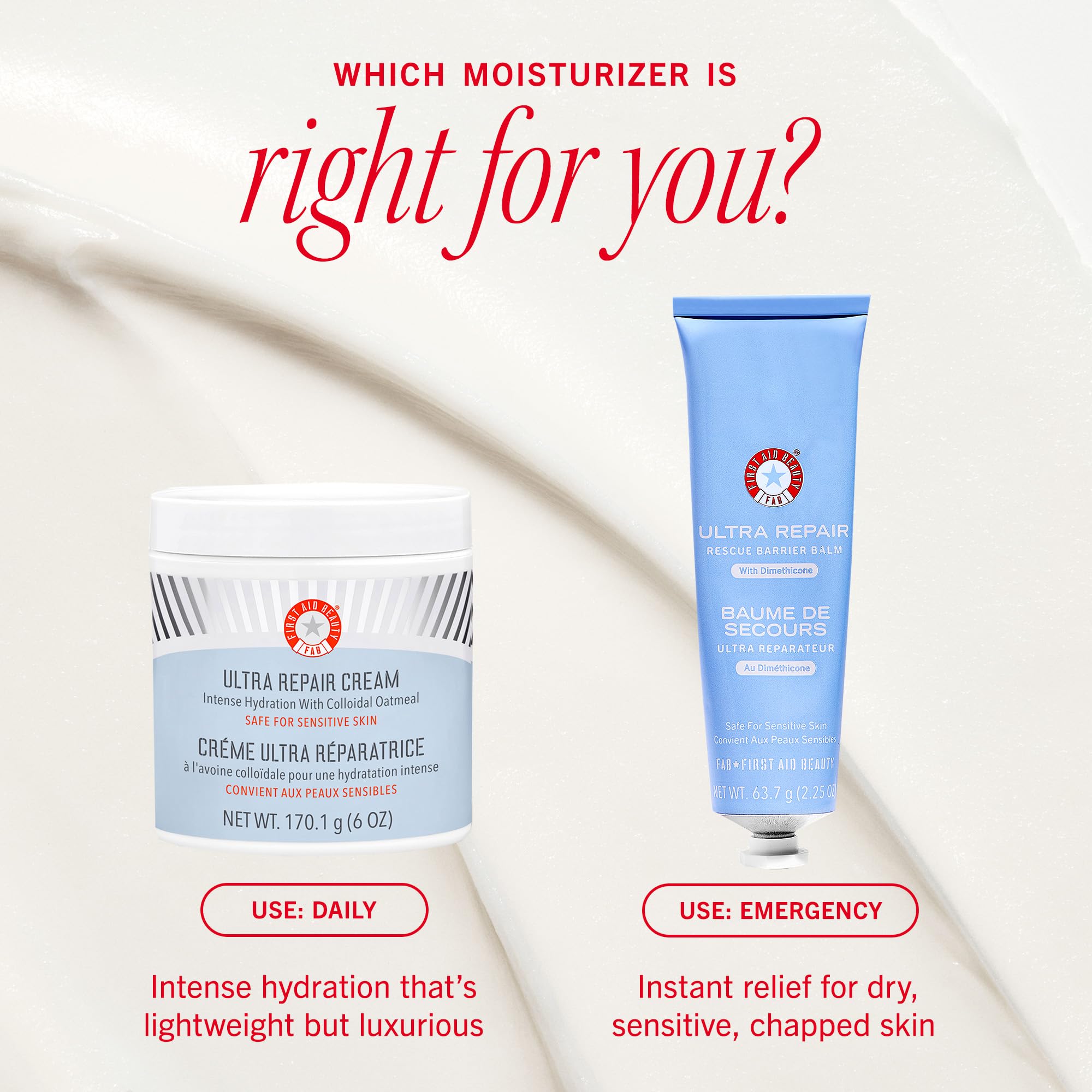 Usage quotidien avec Ultra Repair pour visage et corps