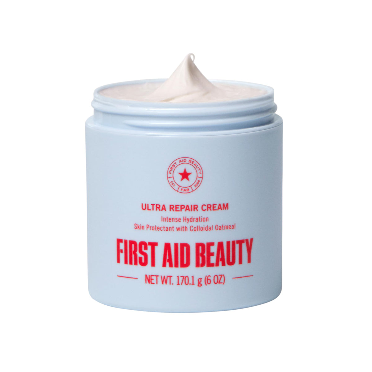 First Aid Beauty Ultra Repair Cream – flacon visage et corps, hydratation durable.