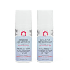 First Aid Beauty Ultra Repair Crème Visage – flacon pompe montrant hydratation rapide pour peau sensible