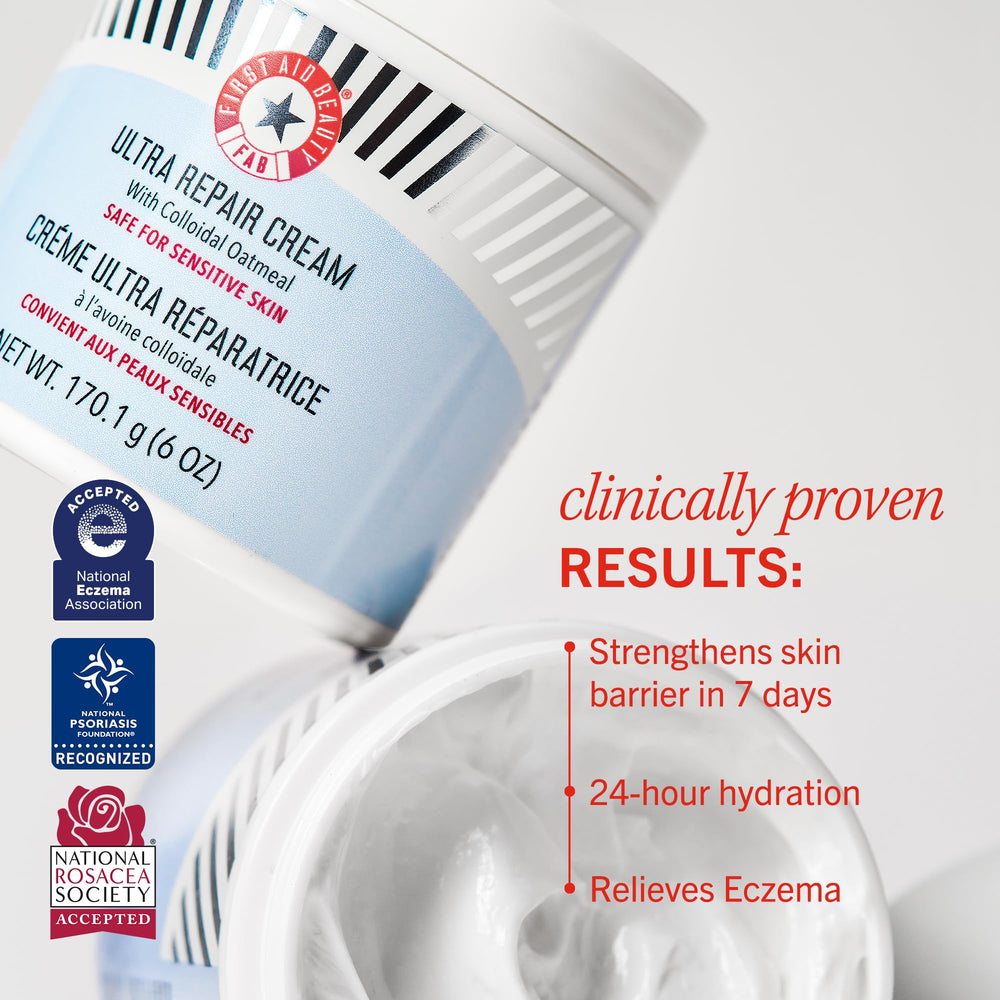 First Aid Beauty Ultra Repair – flacon pompe riche en beurre de karité et huile d'avocat