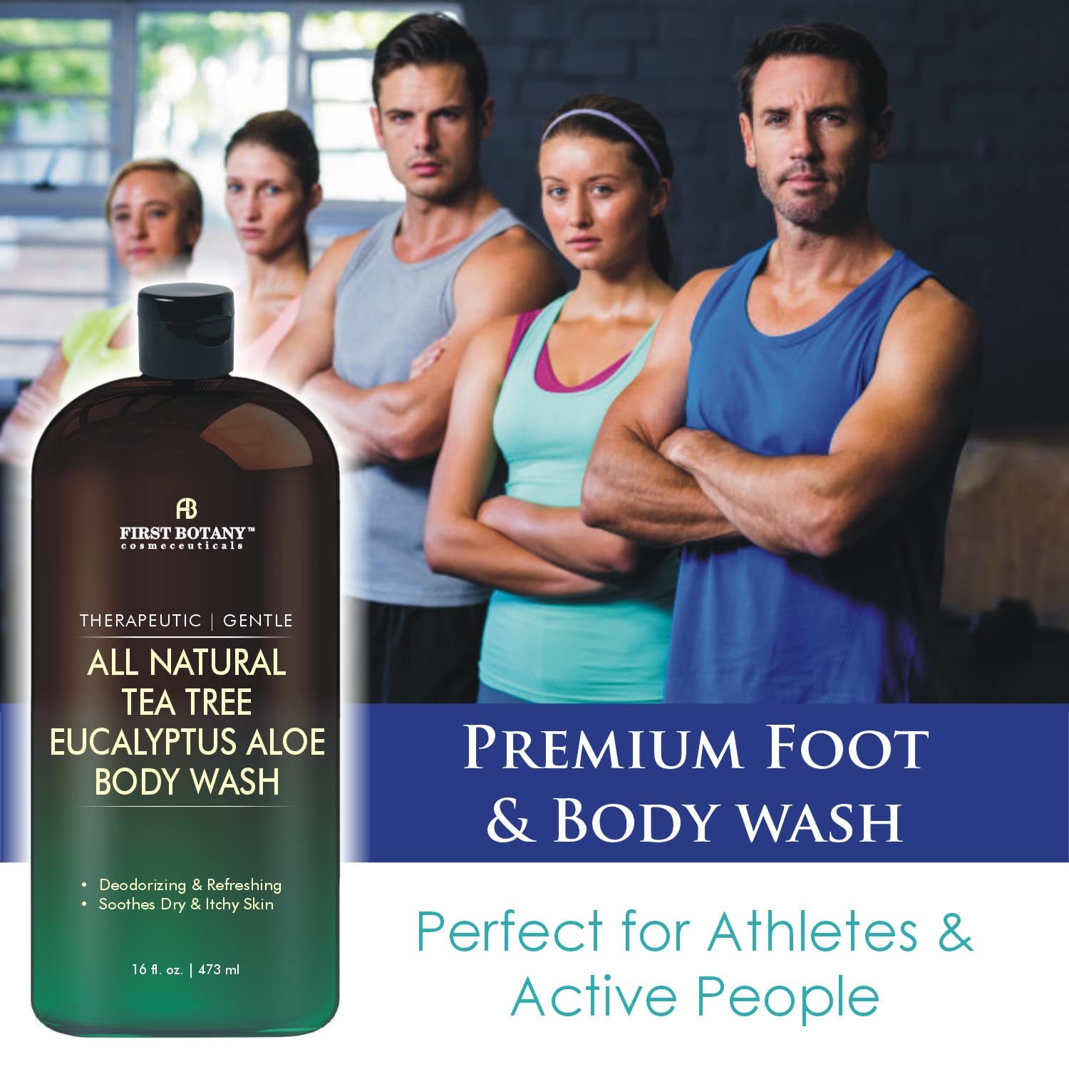 First Botany Gel Douche Tea Tree Eucalyptus – sans alcool et sans sulfates, respectueux.