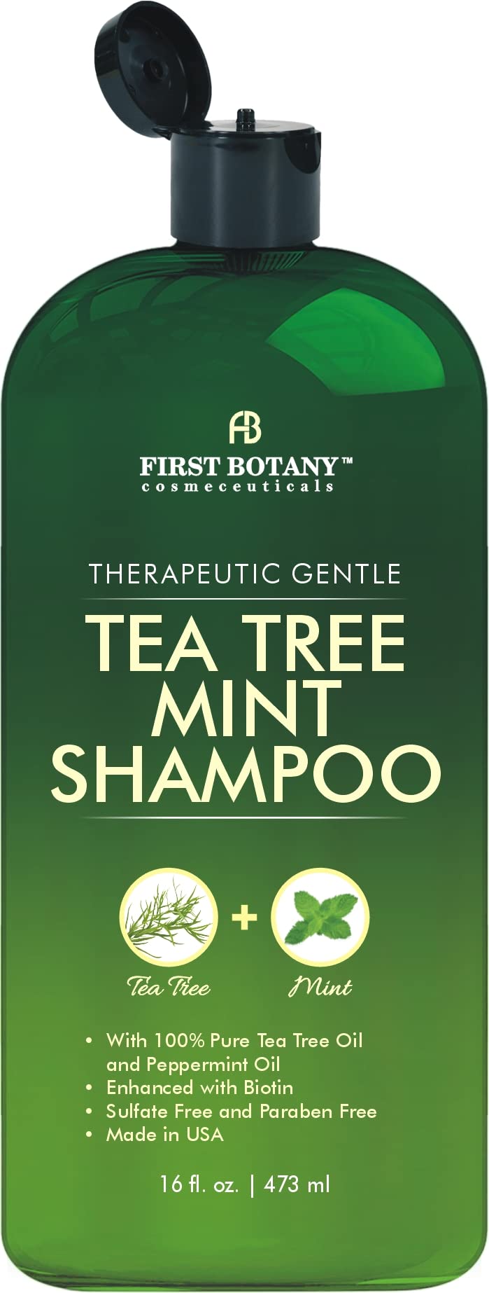 First Botany Shampoing Arbre à thé - bouteille prête pour le soin quotidien des cheveux.