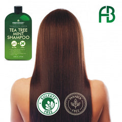 First Botany Shampoing Arbre à thé - texture crème apaisante pour cuir chevelu.