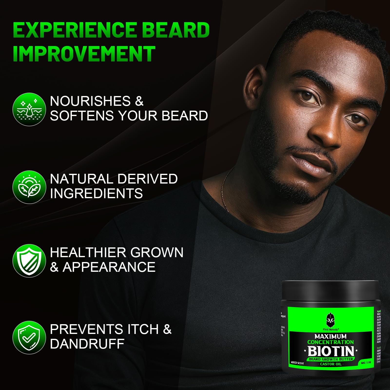 First Melody Beard Butter avant-après, barbe visiblement plus douce