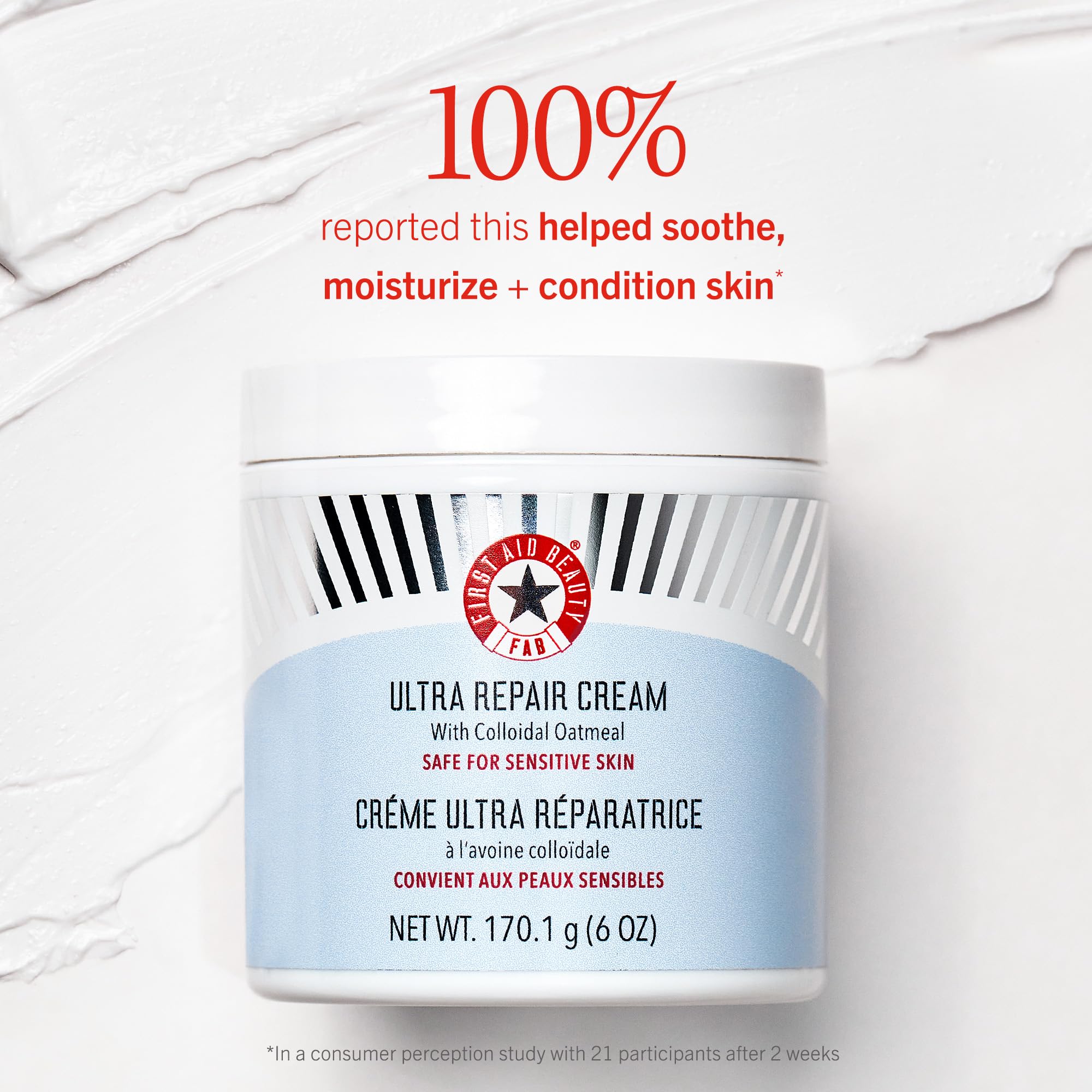 Absorption rapide sans sensation grasse après utilisation avec First Aid Beauty Ultra Repair Cream.