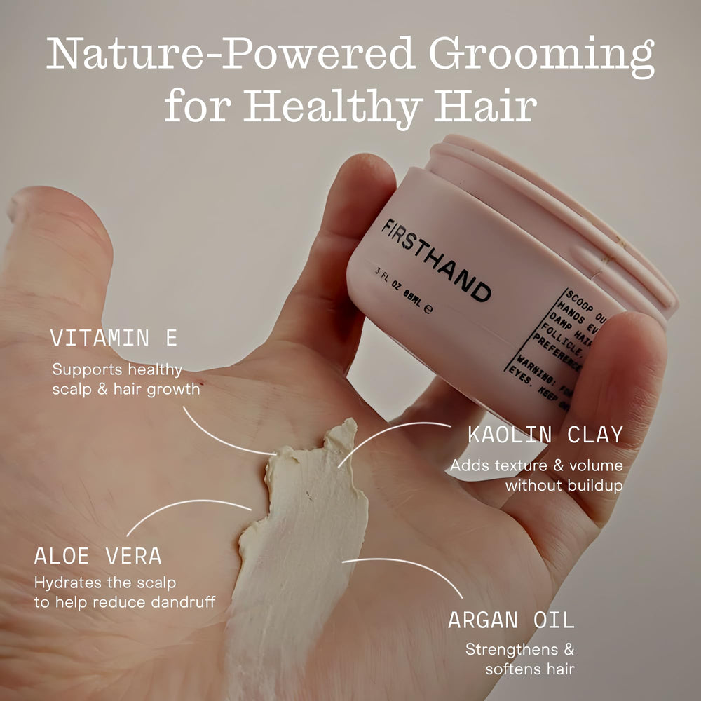 Maintien fort sans résidu avec Firsthand Hair Clay Pomade