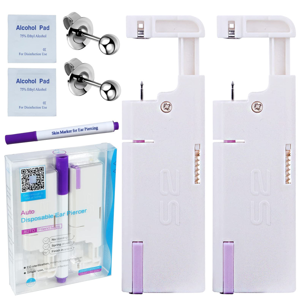 Kit Firstomato piercing oreille: ensemble valeur et emballage stérile.