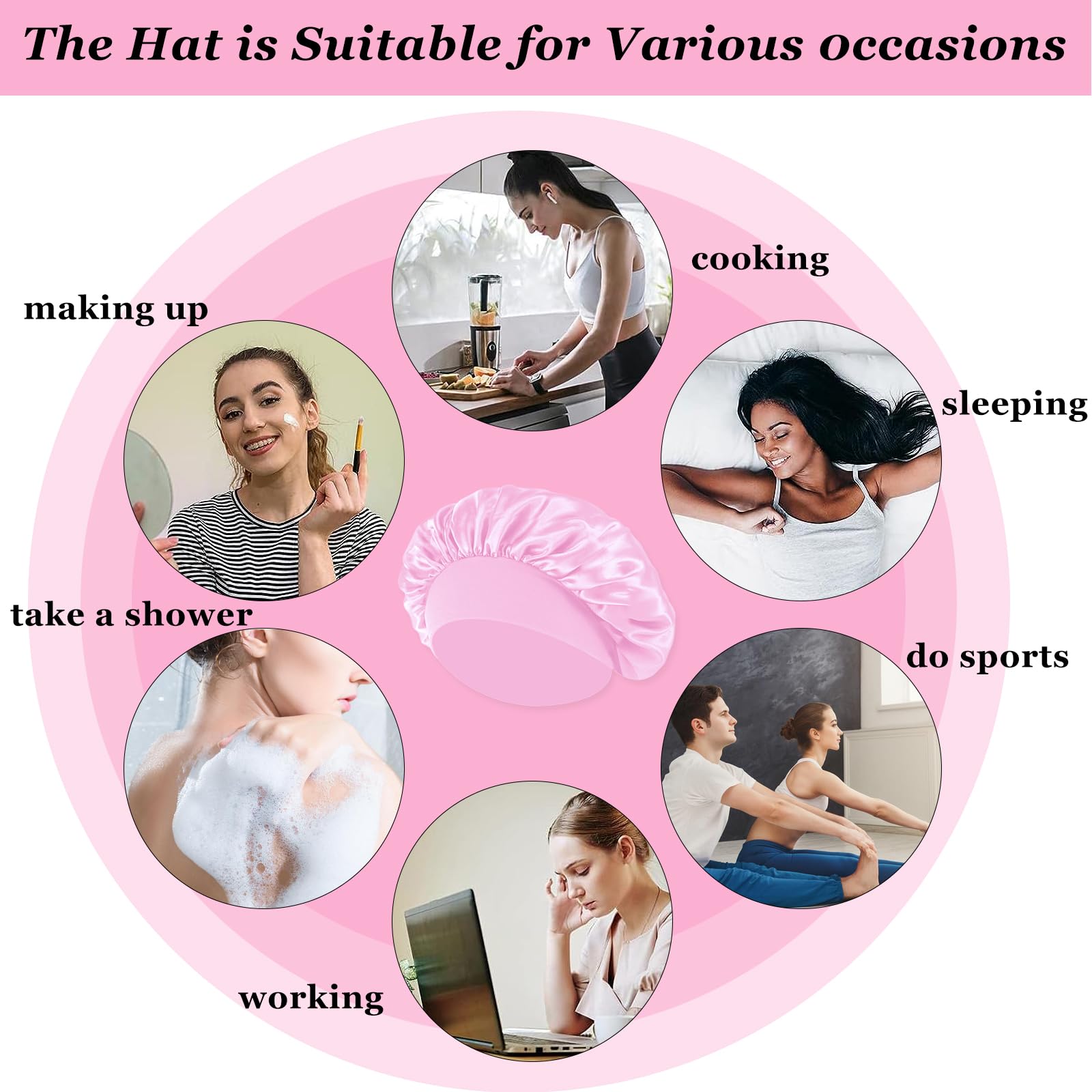 Firstpella bonnet satin avec large bande élastique, ajustement sûr sans pression.