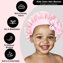 FIRSTPELLA bonnet ajustable 26 cm rose, bande large pour toutes les têtes.