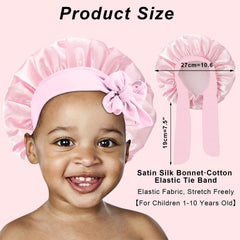 FIRSTPELLA bonnet satin enfant bleu clair pour dodo, confort nocturne.