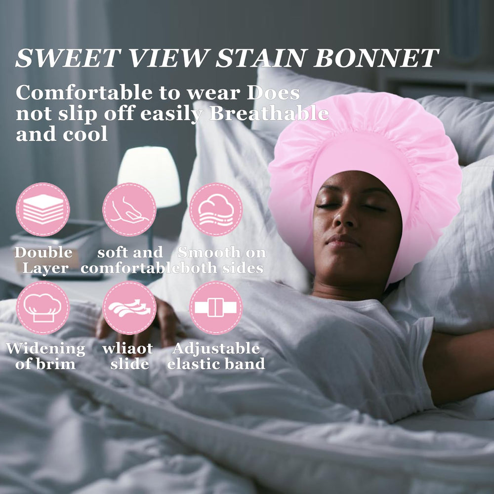 Firstpella ensemble quatre bonnets satin pour dormir, polyvalents et colorés.