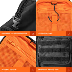 Sangle MOLLE et poignée en paracorde pour l'aventure et le rangement