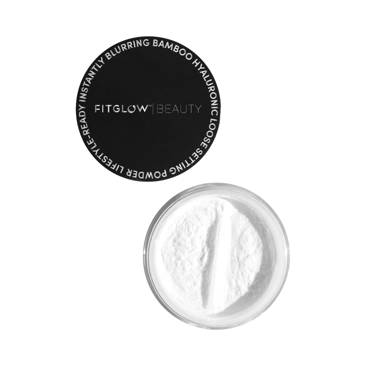 Fitglow poudre libre translucide au bambou-hyaluronique pour une finition légère et naturelle.