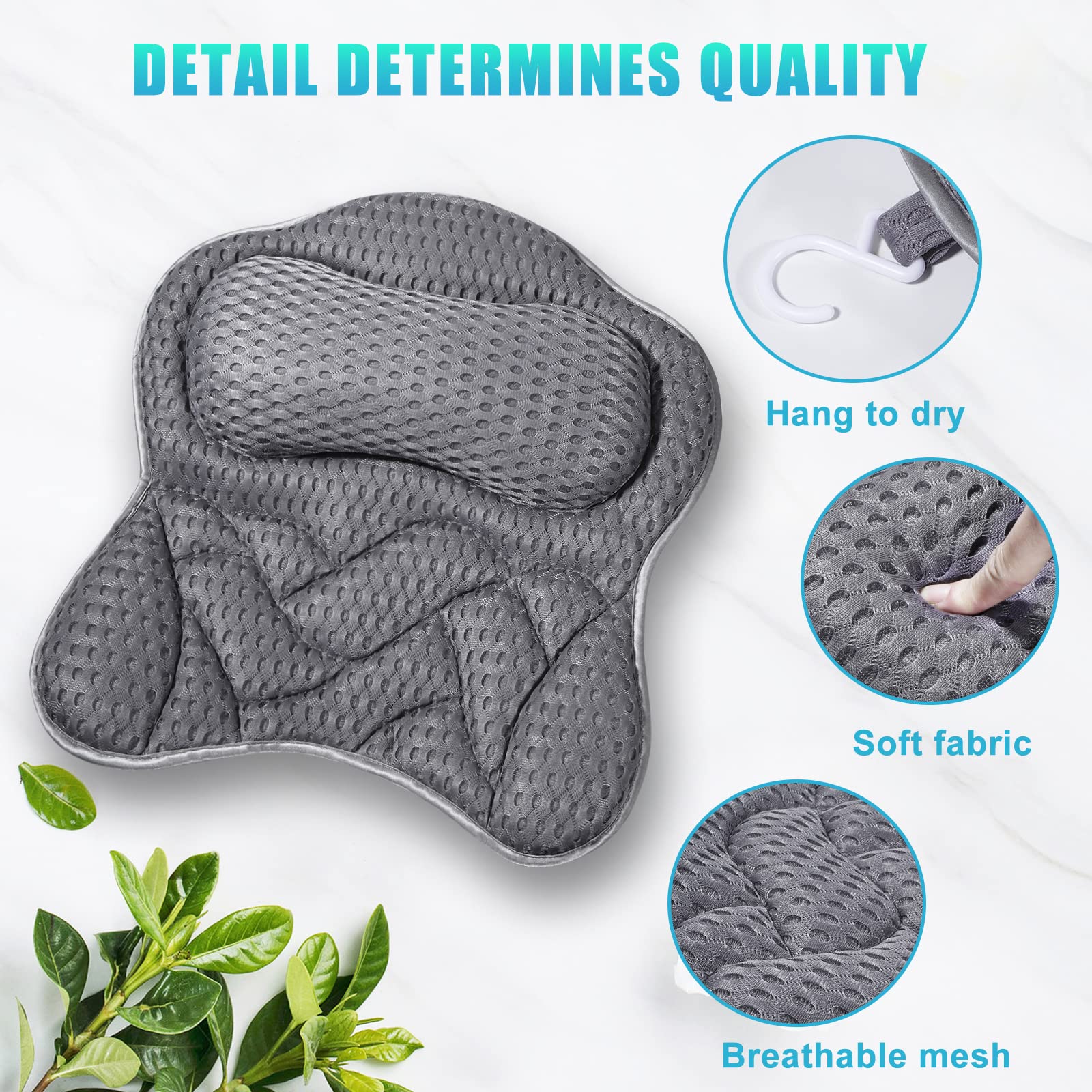 Coussin de bain Fitheaven lavable en machine pour entretien pratique.
