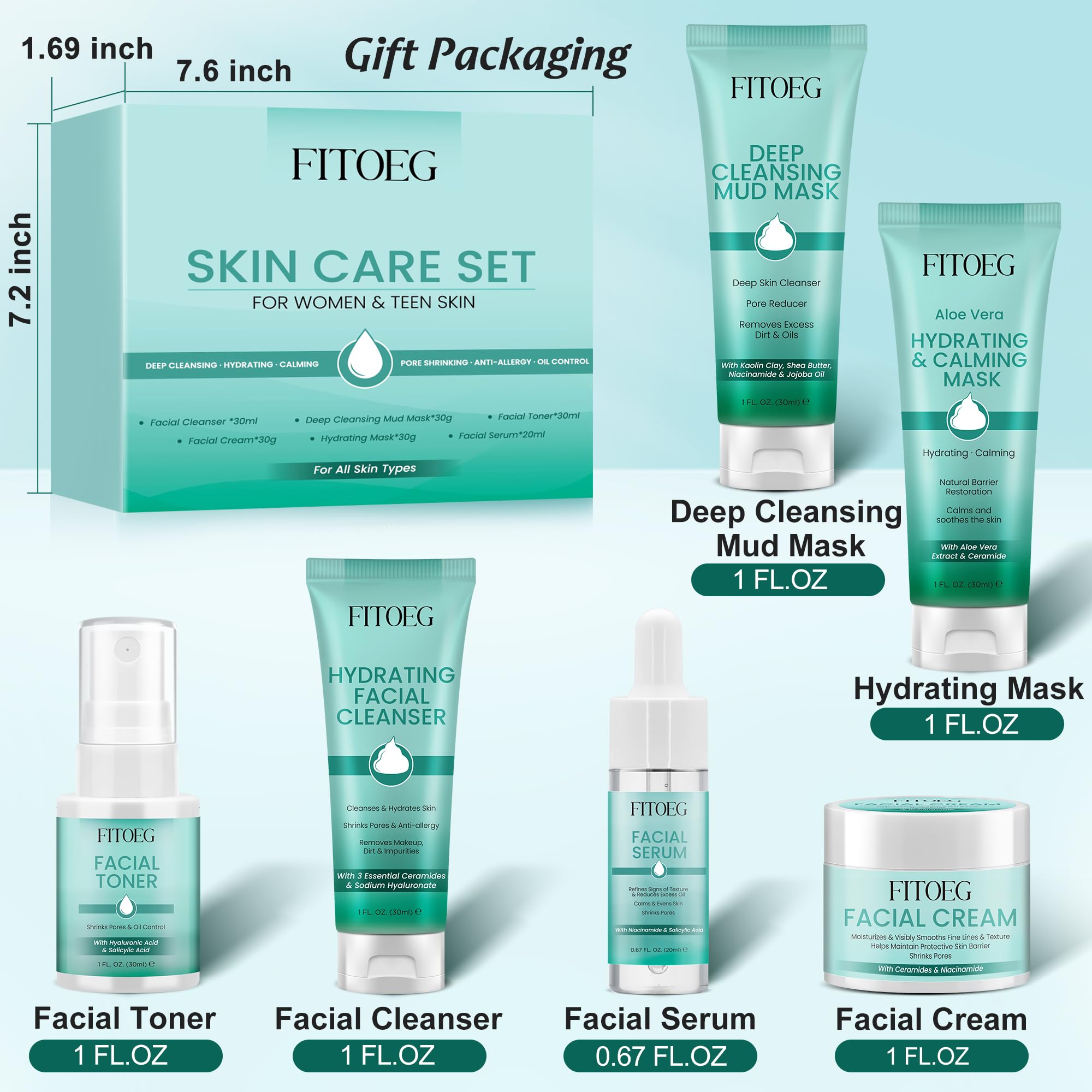 FITOEG cadeau soin peau femme ado : cadeau pratique et élégant pour routine.