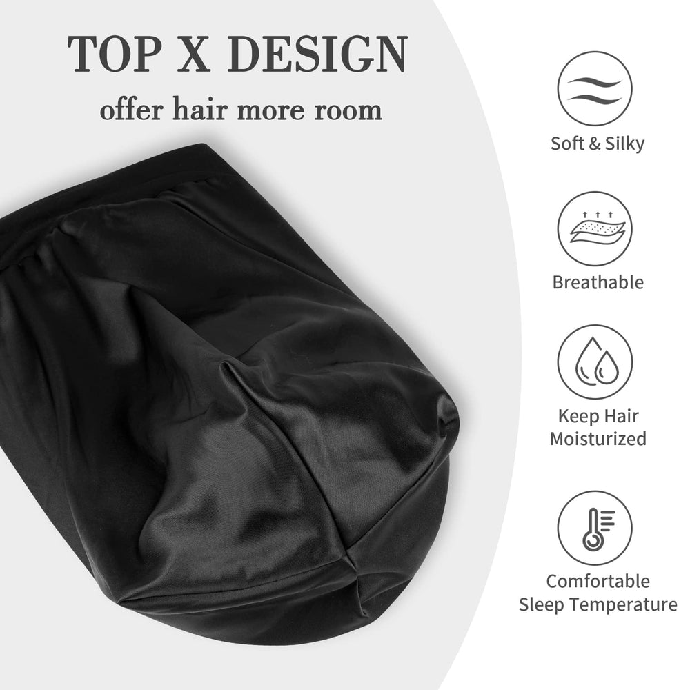 Bonnet Fittia long XL satin, confort pendant sommeil