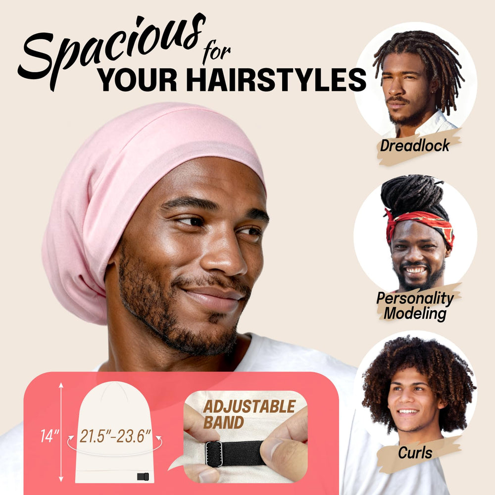 Bonnet Fittia satin cheveux longs boucles préserve l'hydratation et limite les frisottis.