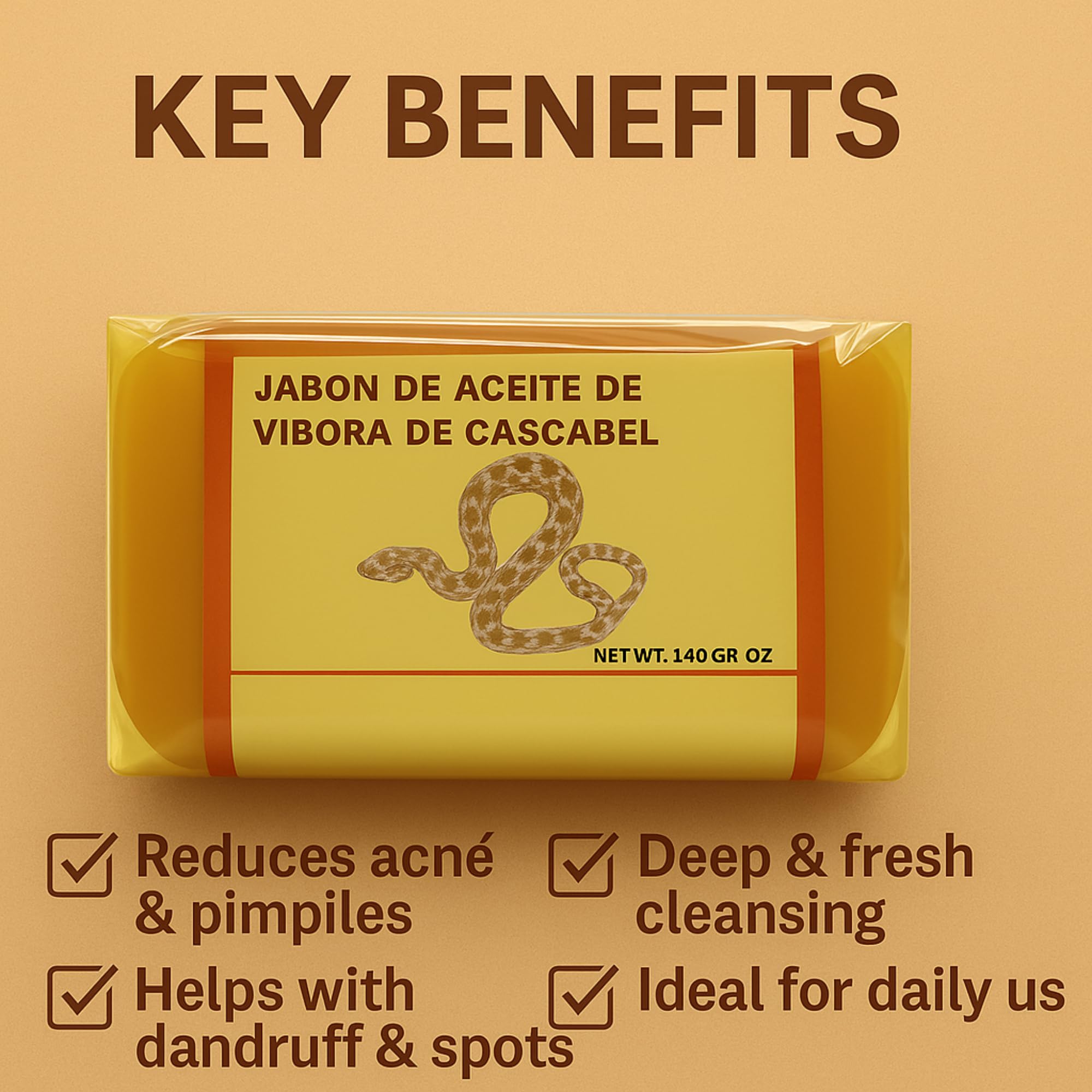 Five Brothers Products – Savon huile serpent cascabel, apaise irritations et démangeaisons.