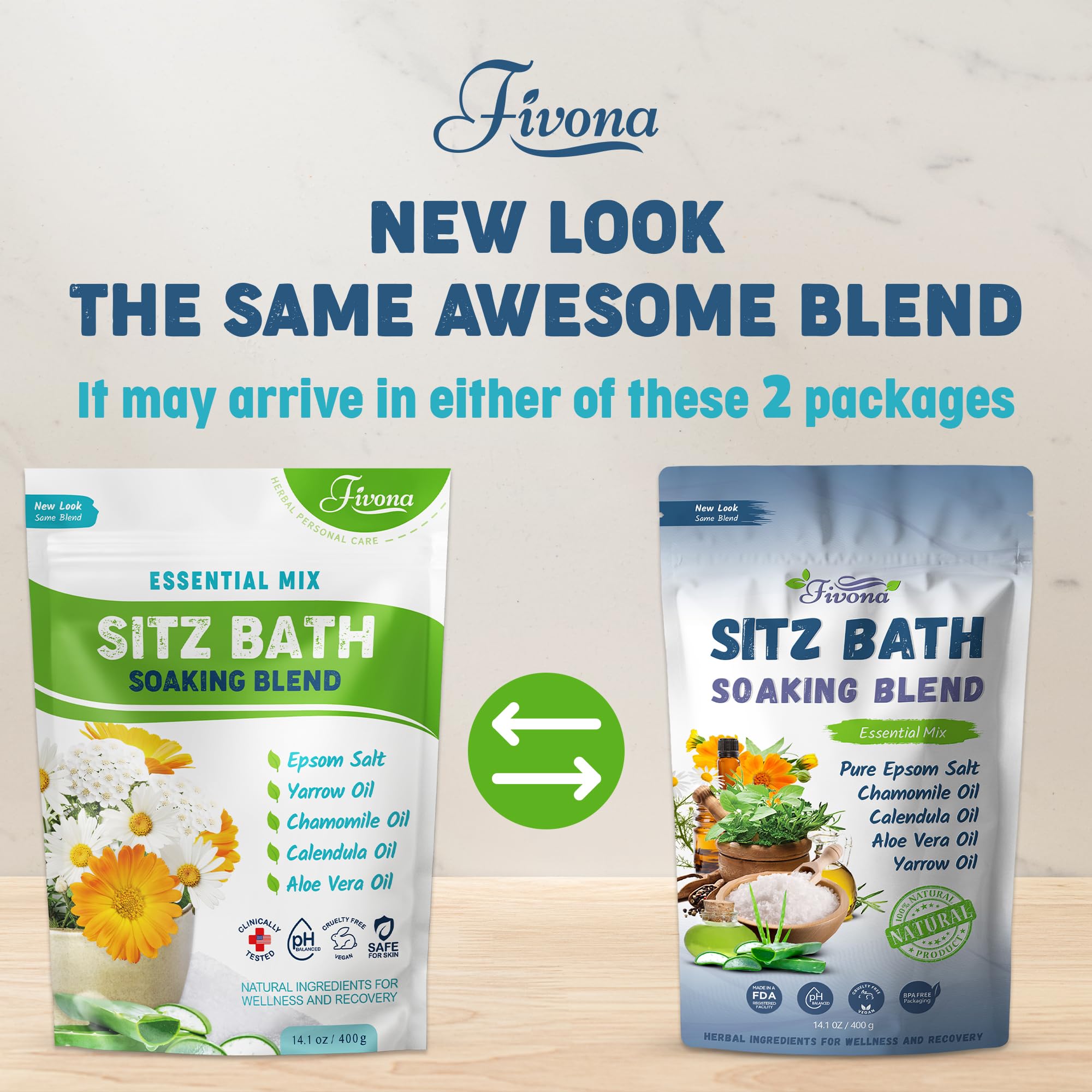 FIVONA sel bain Sitz avec huiles essentielles yarrow et camomille, confort intime.