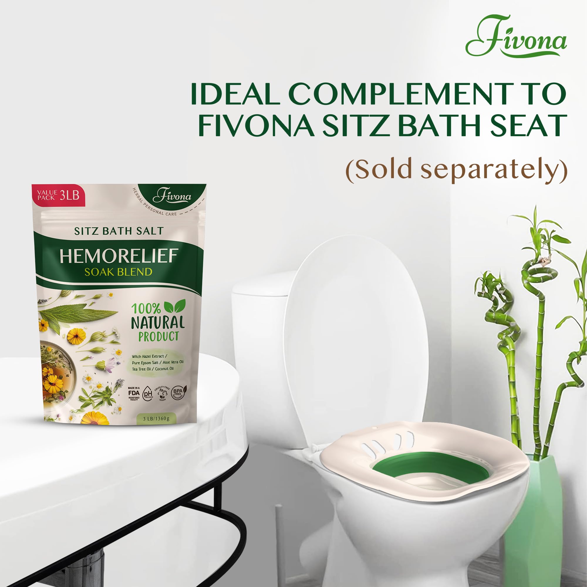 FIVONA – sels-sitz-witch-hazel: effet apaisant sur la zone périnéale