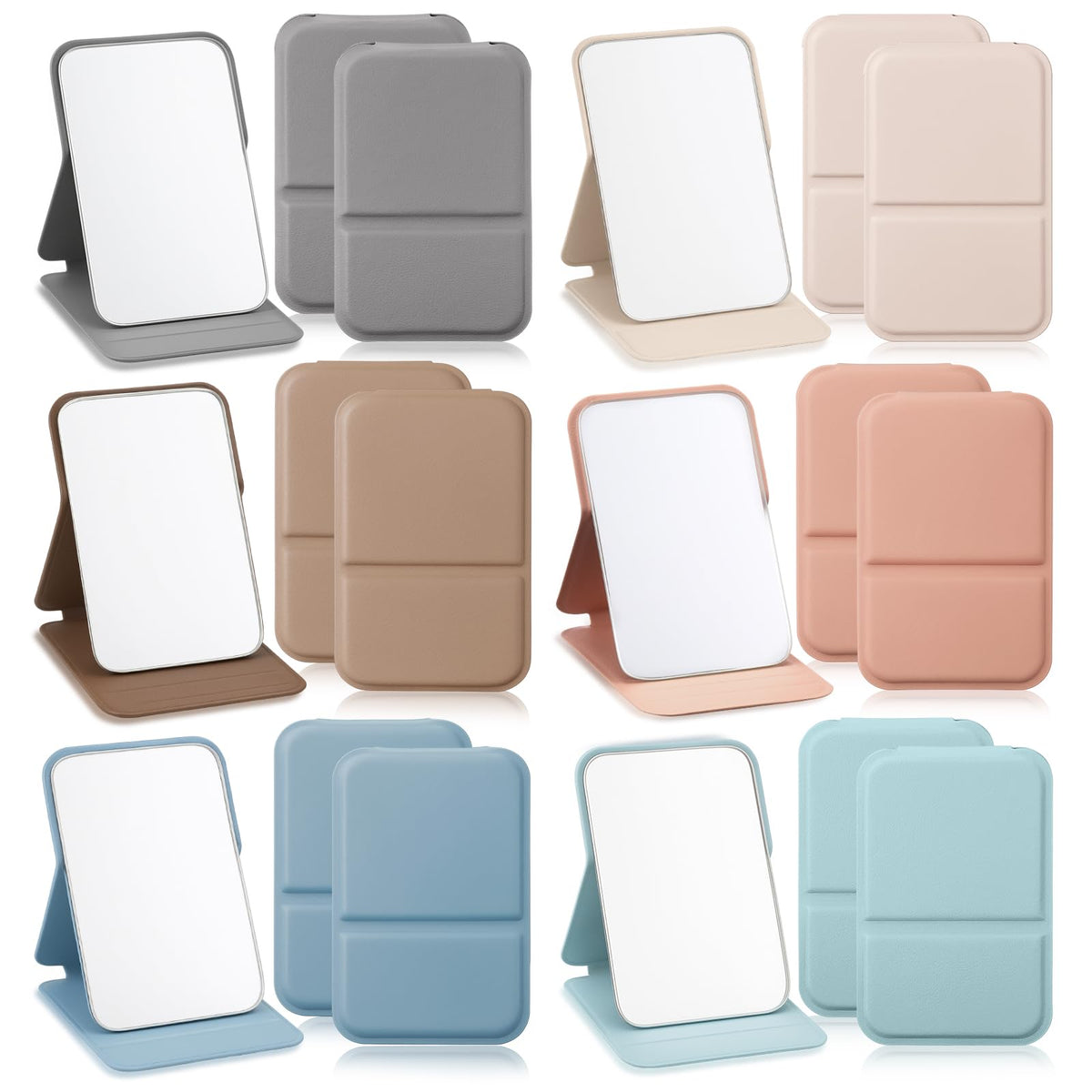 Fiwochic miroir de poche compact rectangle prêt pour retouches rapides.