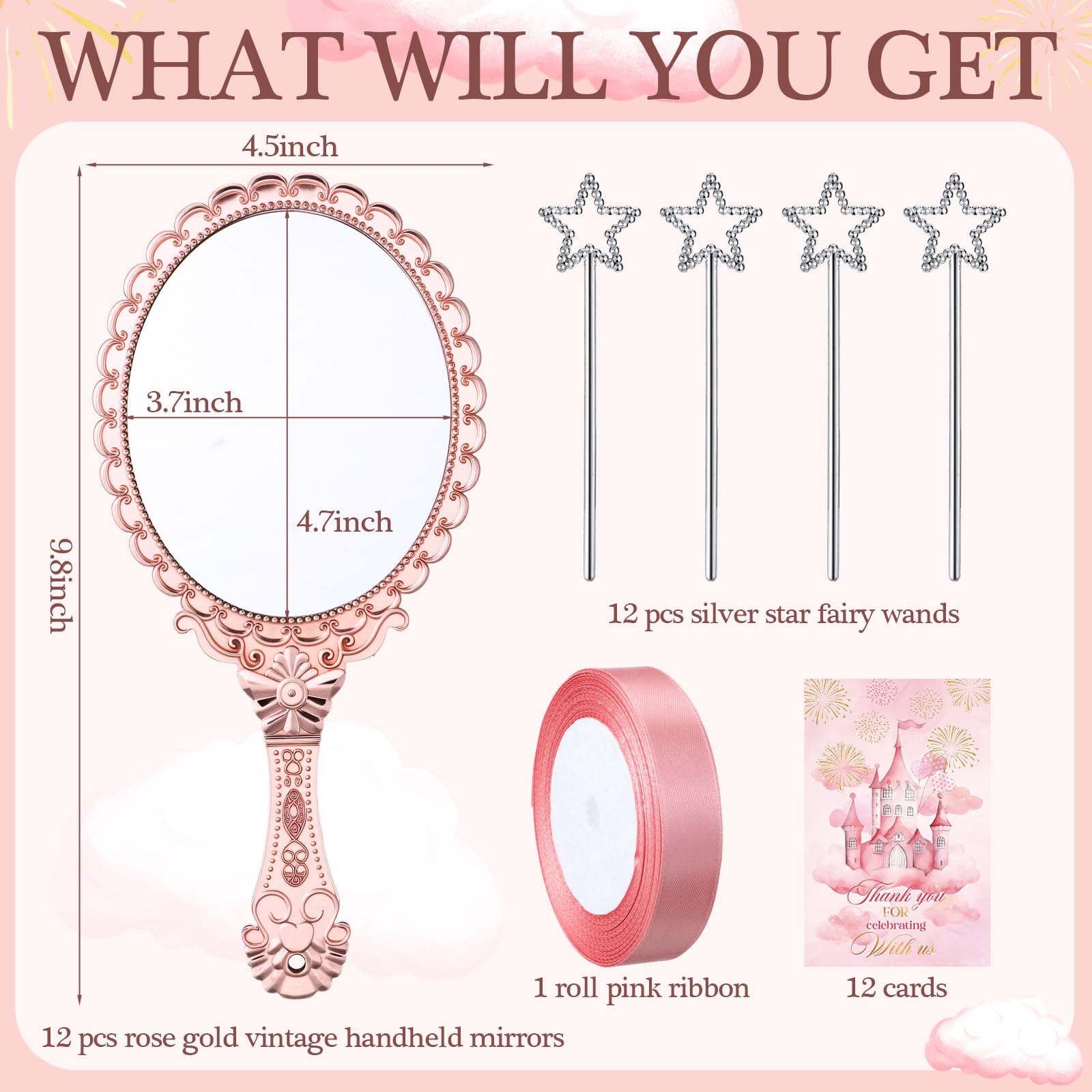 Détail embossé Fiwochic sur miroir vintage, allure élégante pour fêtes