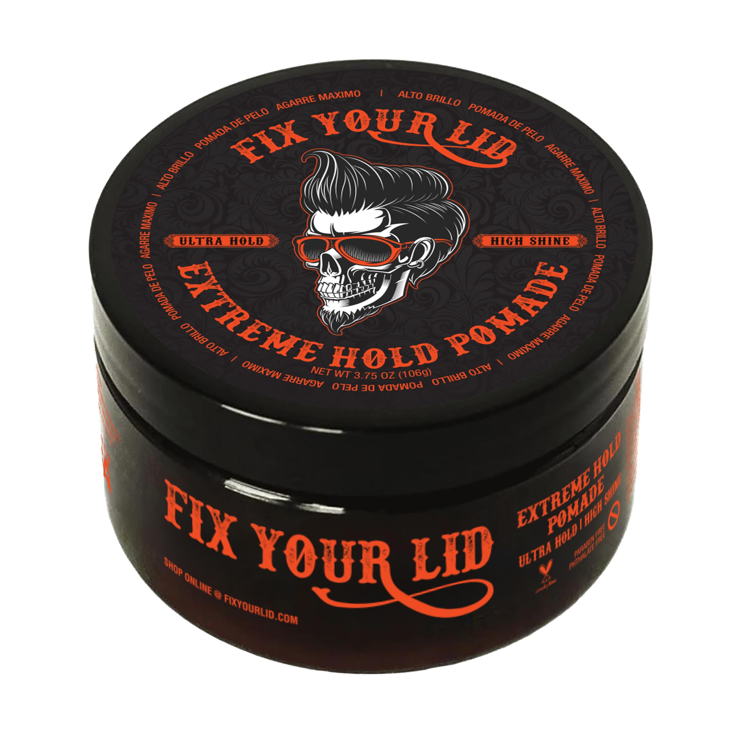 Fix Your Lid bocal pomade extrême tenue, maintien durable pour coiffage toute la journée