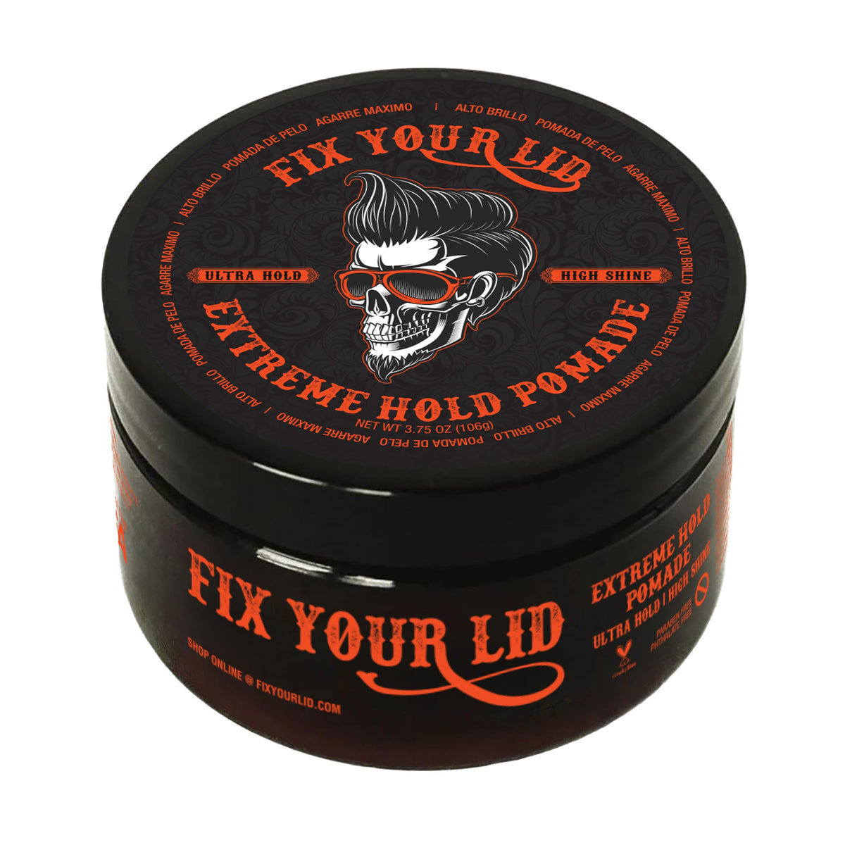 Fix Your Lid bocal pomade extrême tenue, maintien durable pour coiffage toute la journée