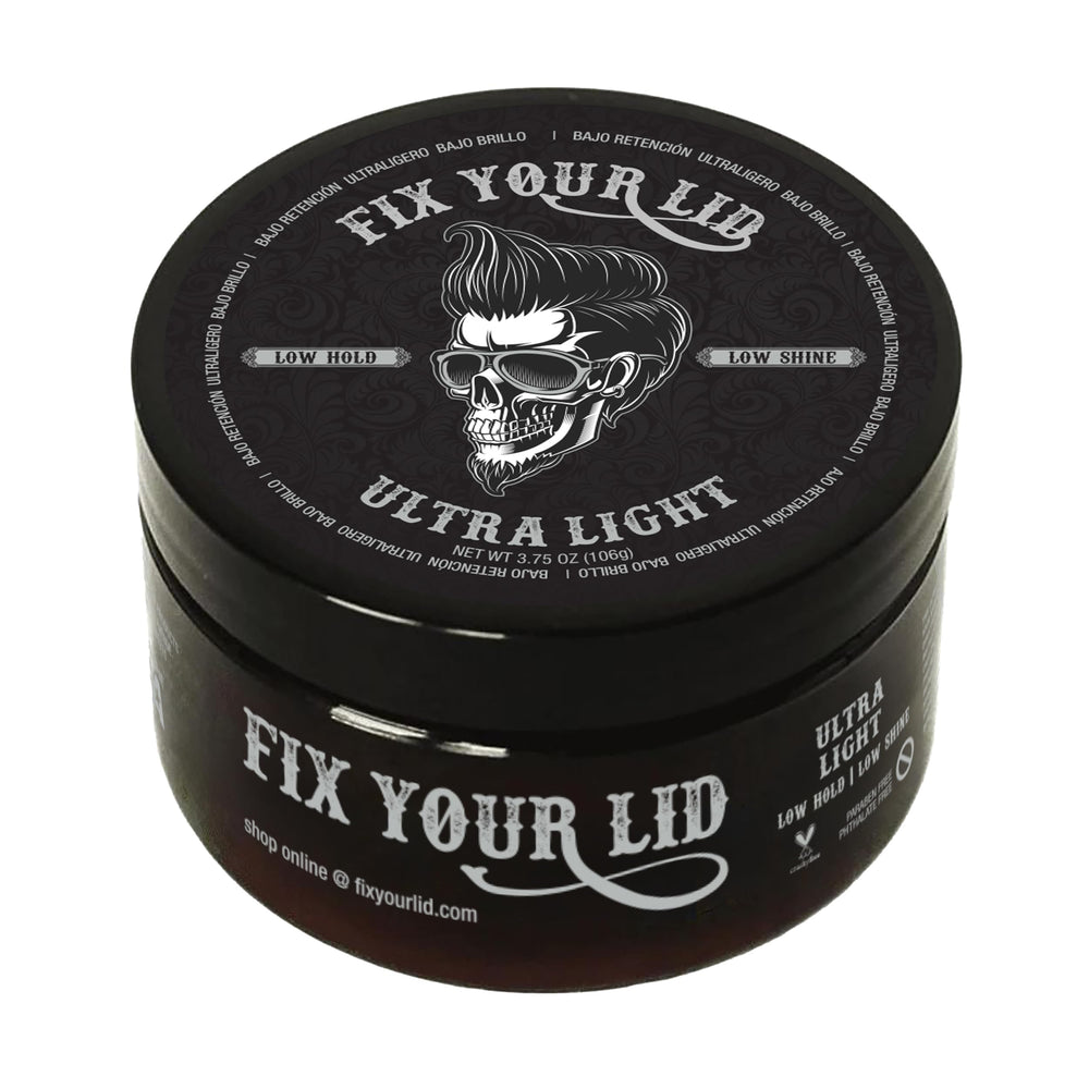 Fix Your Lid Pomade Ultra Léger – Bouteille légère et pratique.