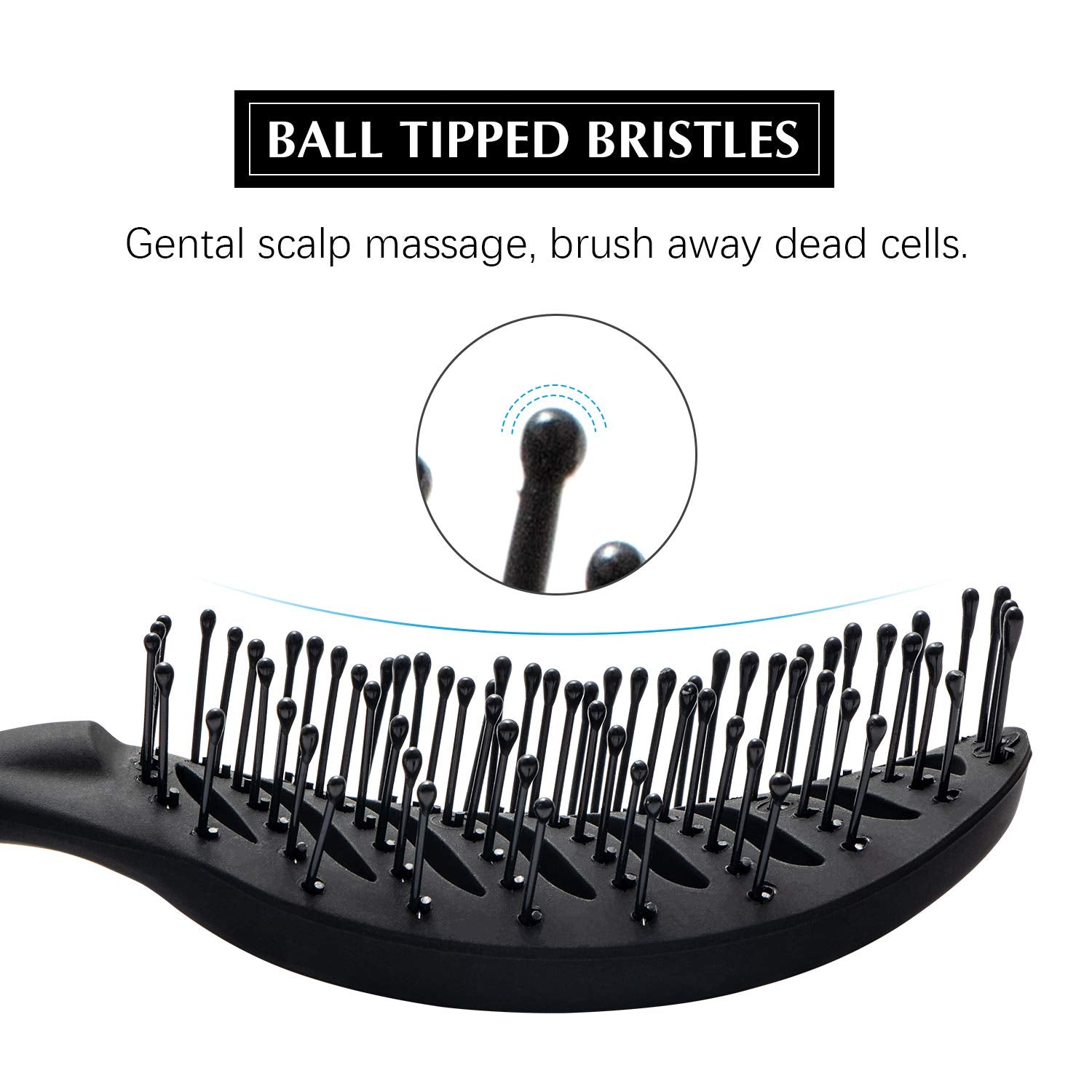 FIXBODY boules massent doucement le cuir chevelu pendant le brossage.