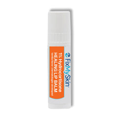 FixMySkin baume lèvres vanille en tube 1% hydrocortisone pour lèvres protégées.