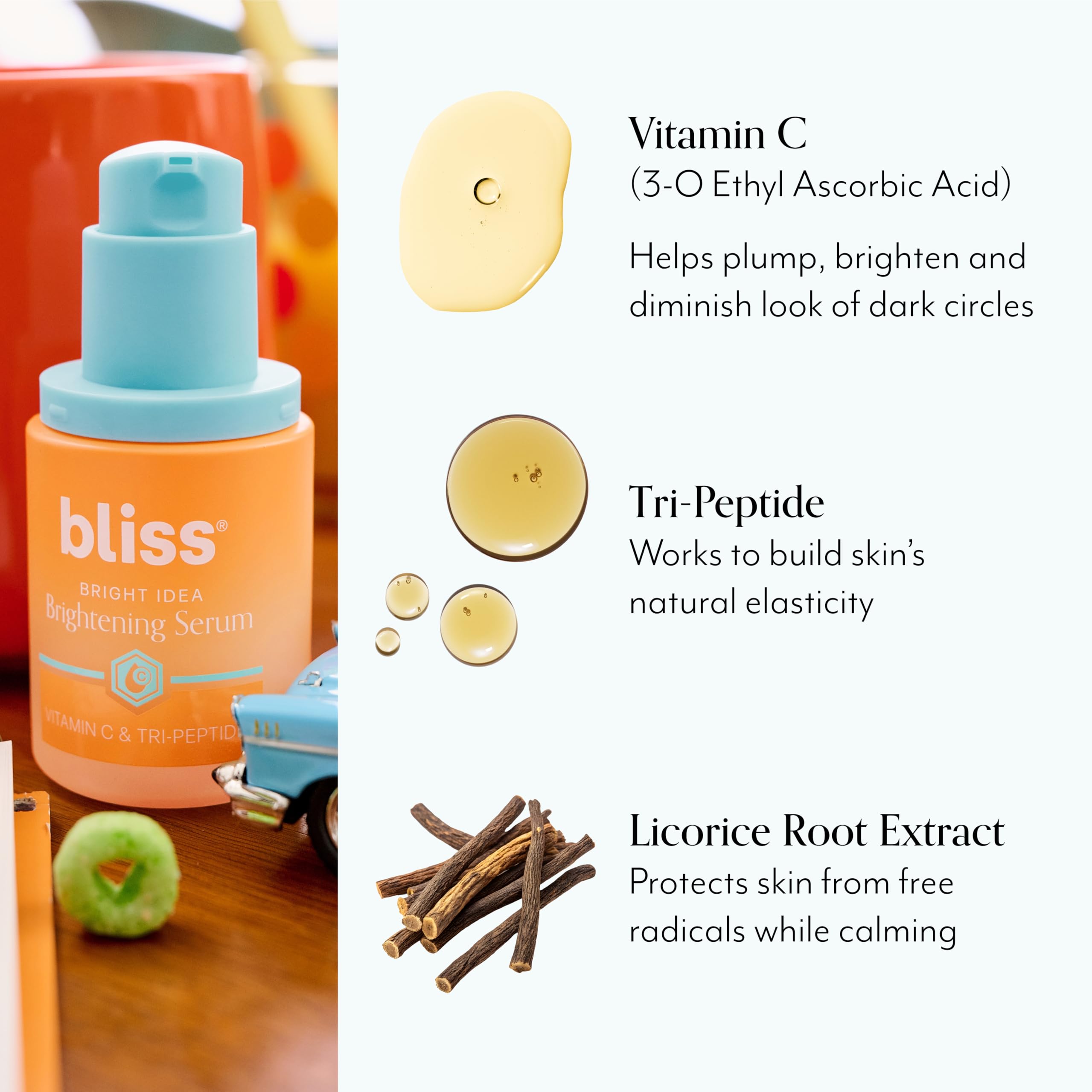 Flacon Bliss : soin éclat et fermeté grâce à la vitamine C.