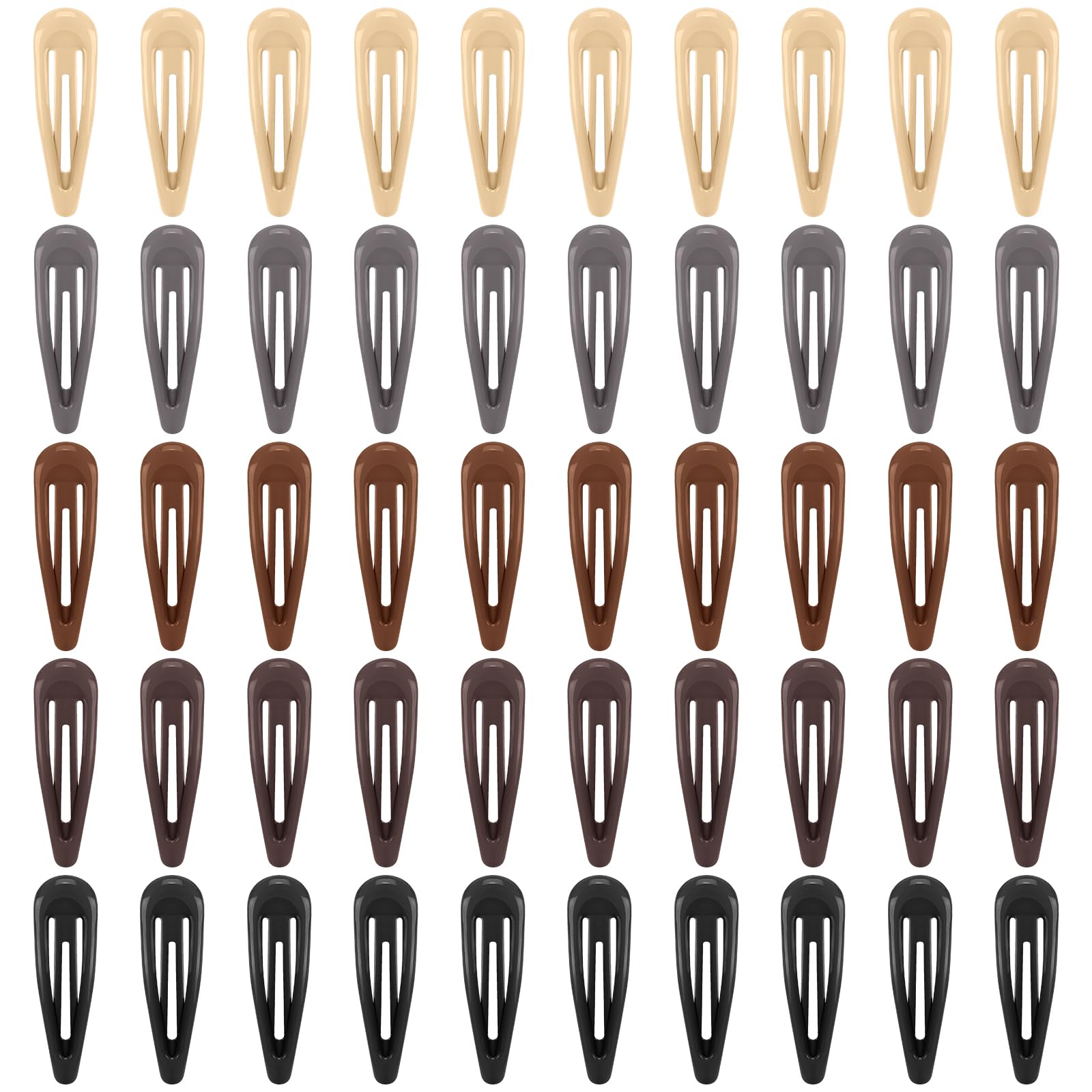 Pinces FLAREANN beige brillantes, maintien discret pour mèches et frange.