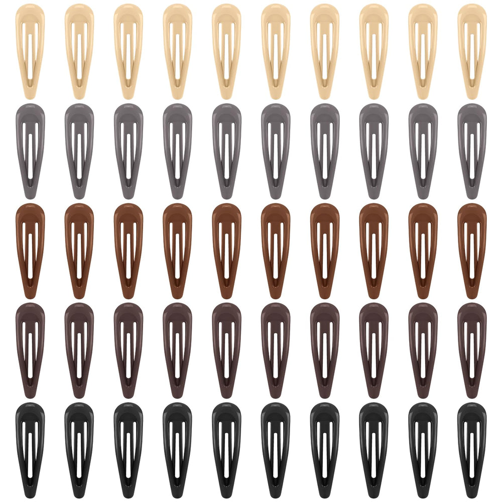 Pinces FLAREANN beige brillantes, maintien discret pour mèches et frange.