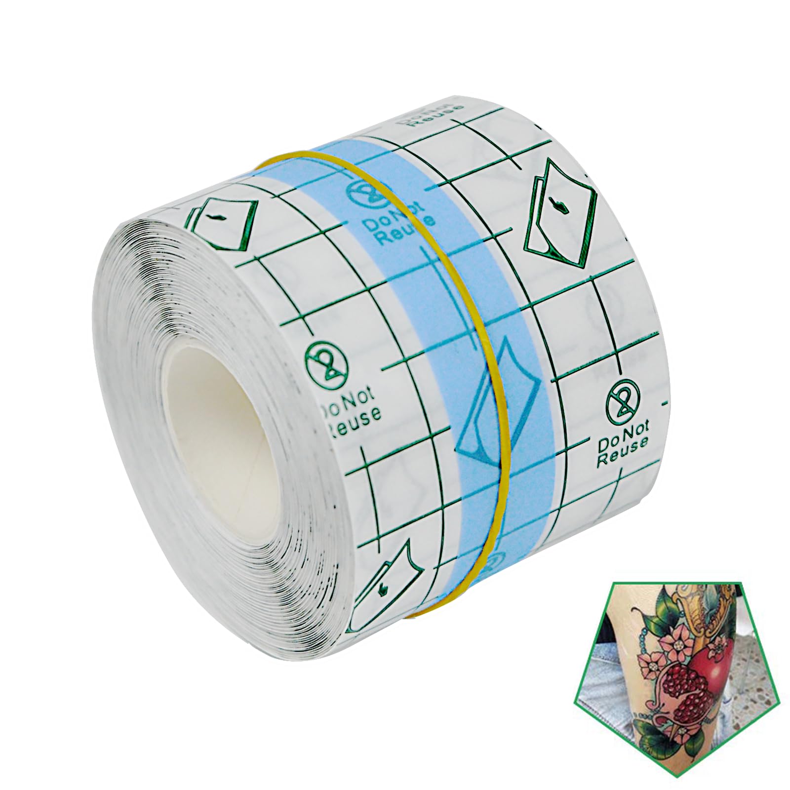 Flatoedu bandage tatouage film impermeable 2po 10yd protège la peau tatouée pendant la douche.